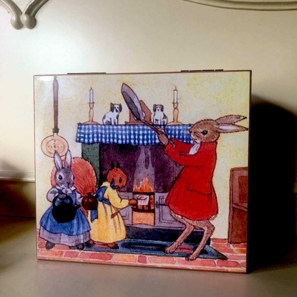 Vintage Sankyo Music Jewelry Box Little Grey Rabbit by Alison Uttley